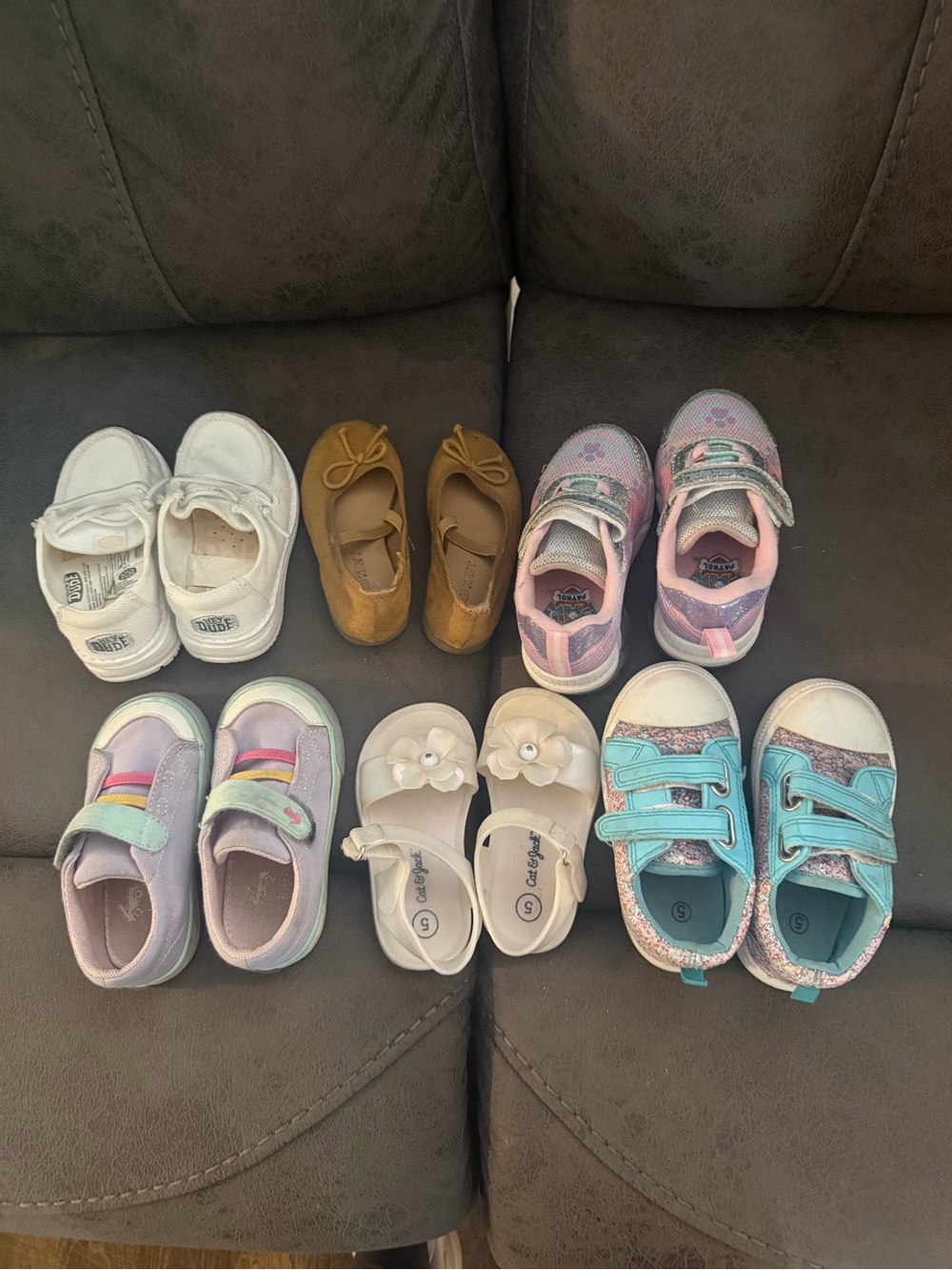 Assorted Kids Sneakers and Dress Shoes - White, Pink, Turquoise, Lavender, Tan
